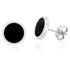 2 Pairs Of 316L Surgical Steel Punk Black & Silver Men Women Stud Earrings
